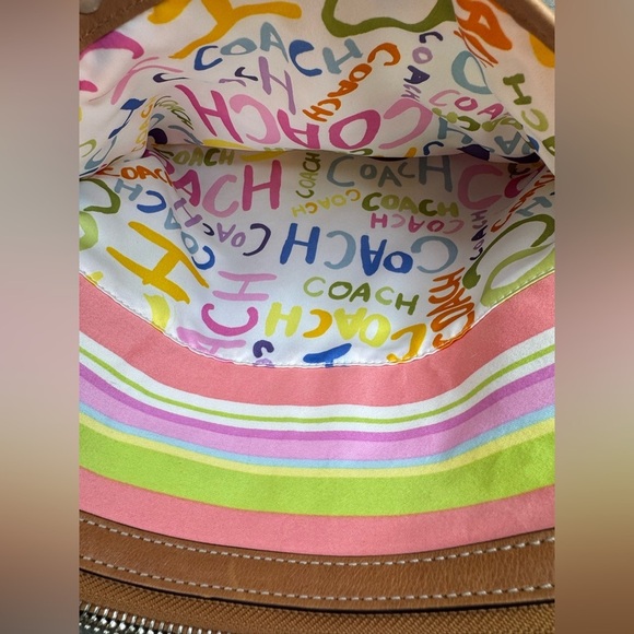 Coach #13719 Convertible Swing Pack Beach Striped Fabric Crossbody Bag - Picture 8 of 12